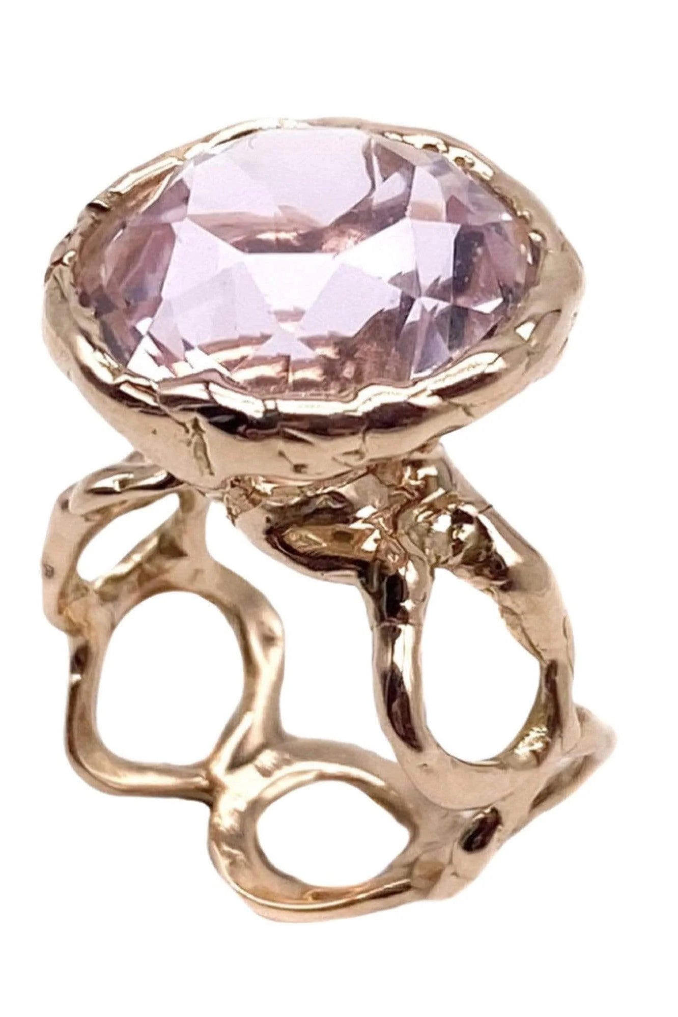 LUCIFER VIR HONESTUS-Reticolo Morganite Ring-ROSE GOLD