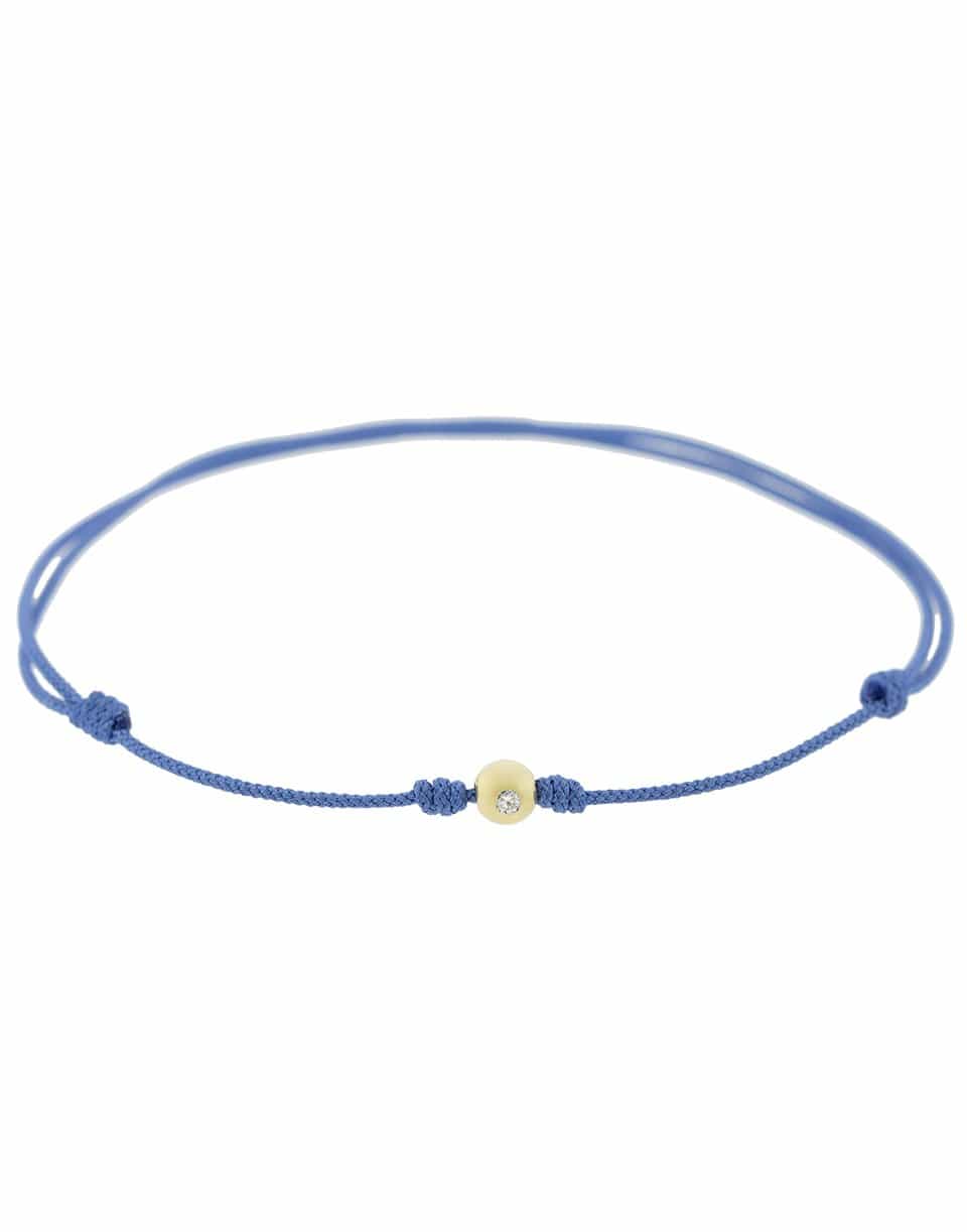 LUIS MORAIS-Diamond on Blue Cord Bracelet-YELLOW GOLD
