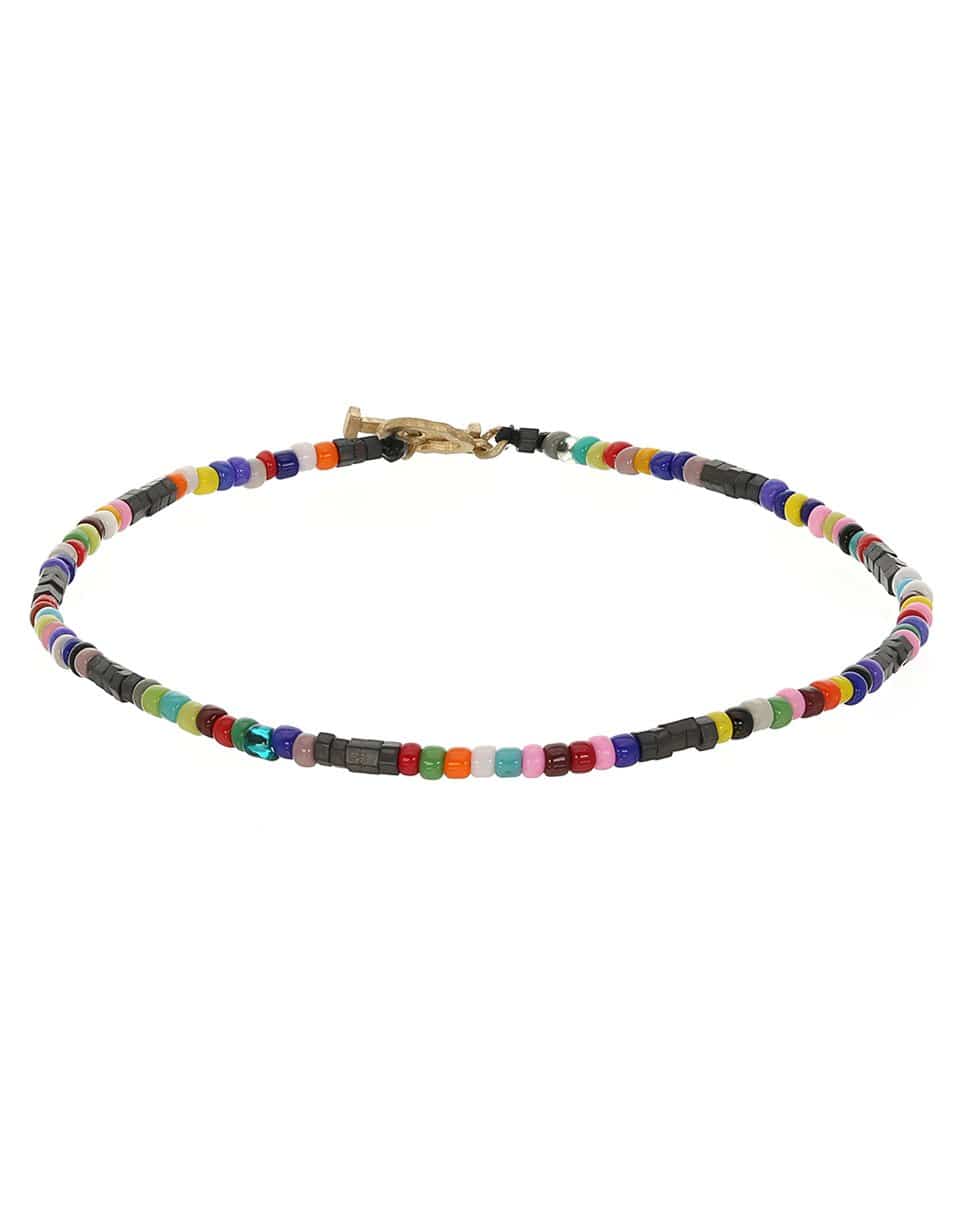 LUIS MORAIS-Hematite and Multi Mix Bead Bracelet-YELLOW GOLD