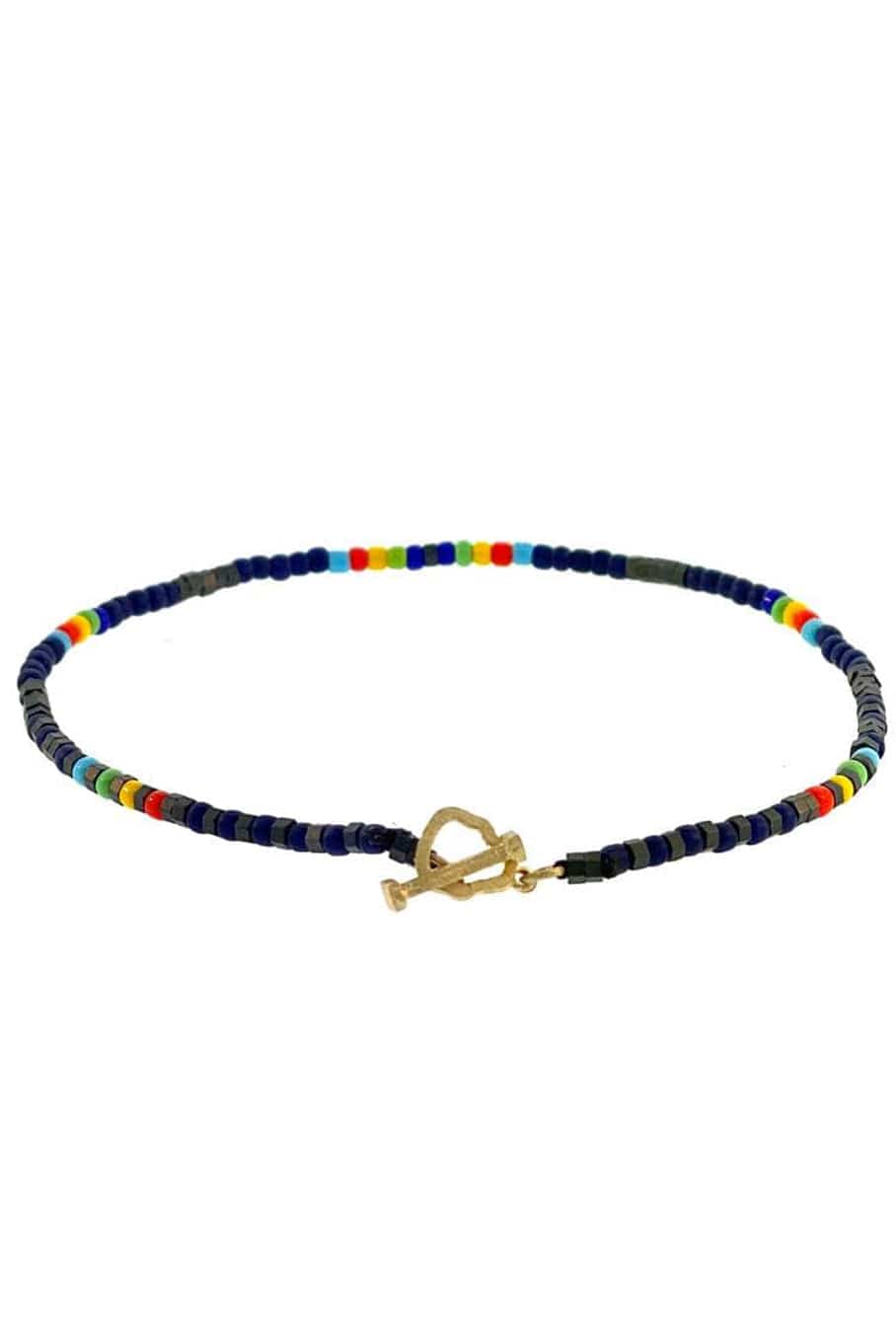 LUIS MORAIS-Hematite Mix Bead Bracelet-YELLOW GOLD