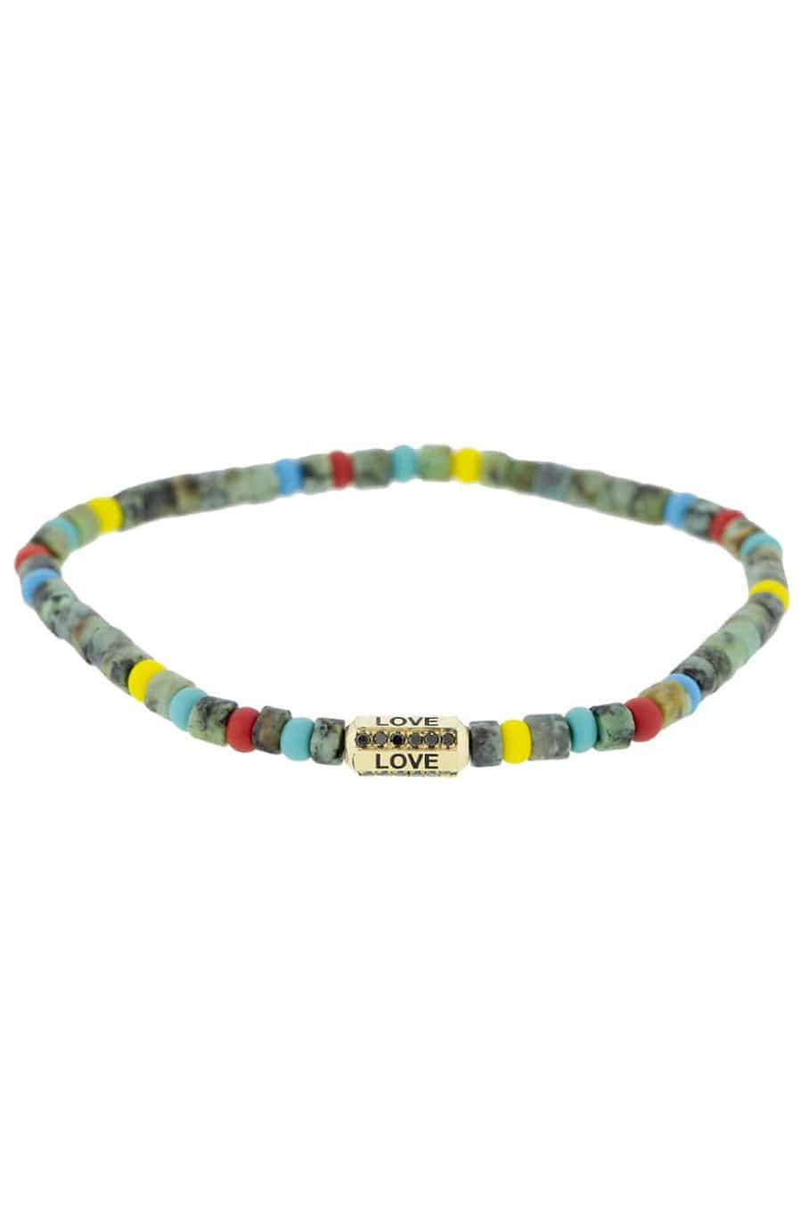 LUIS MORAIS-Hemitite Beaded Love Bracelet-YELLOW GOLD