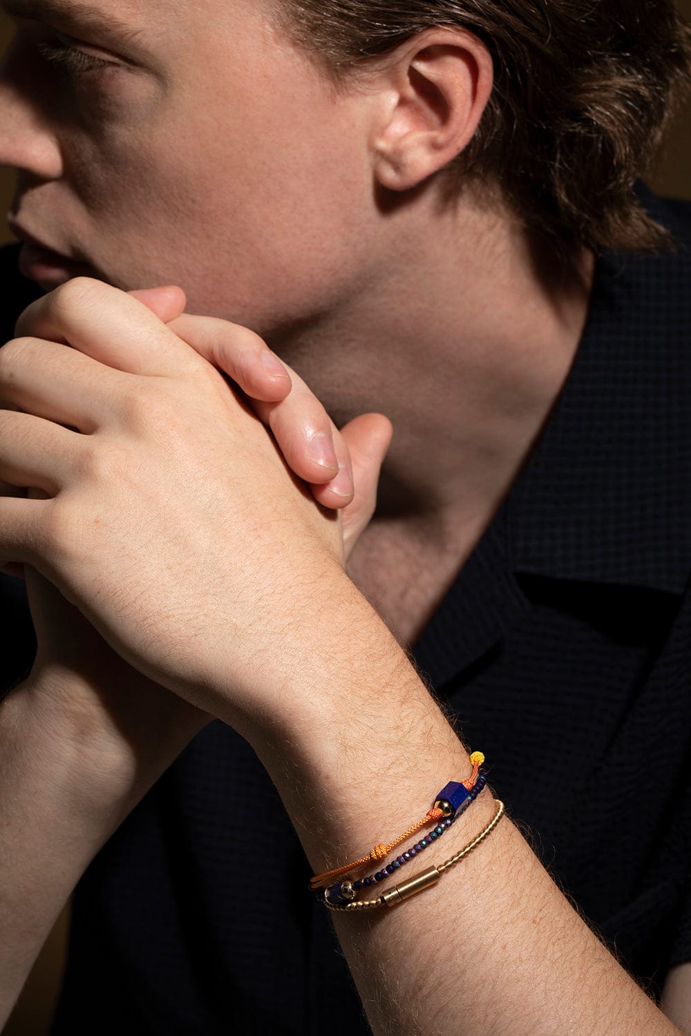 LUIS MORAIS-Hexagon Lapis Bolt Cord Bracelet-YELLOW GOLD