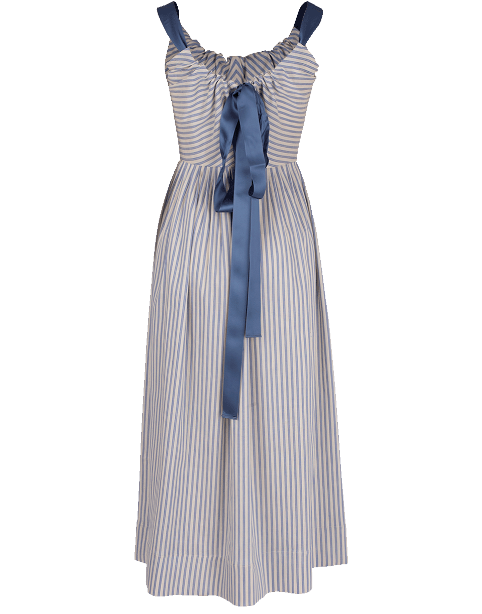LUISA BECCARIA-Ribbon Straps Midi Dress-