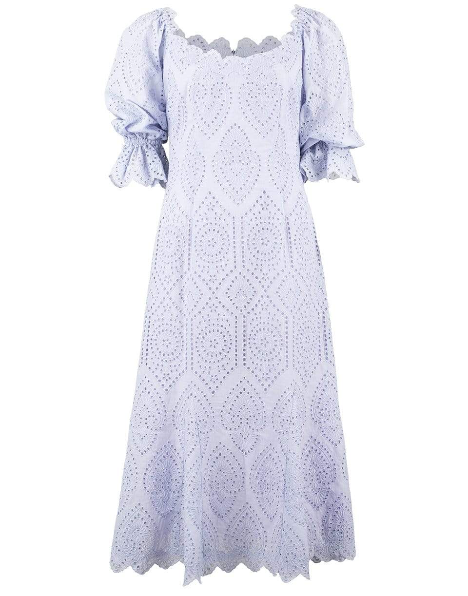 LUISA BECCARIA-Lucilla Lilac Eyelet Cotton Dress-