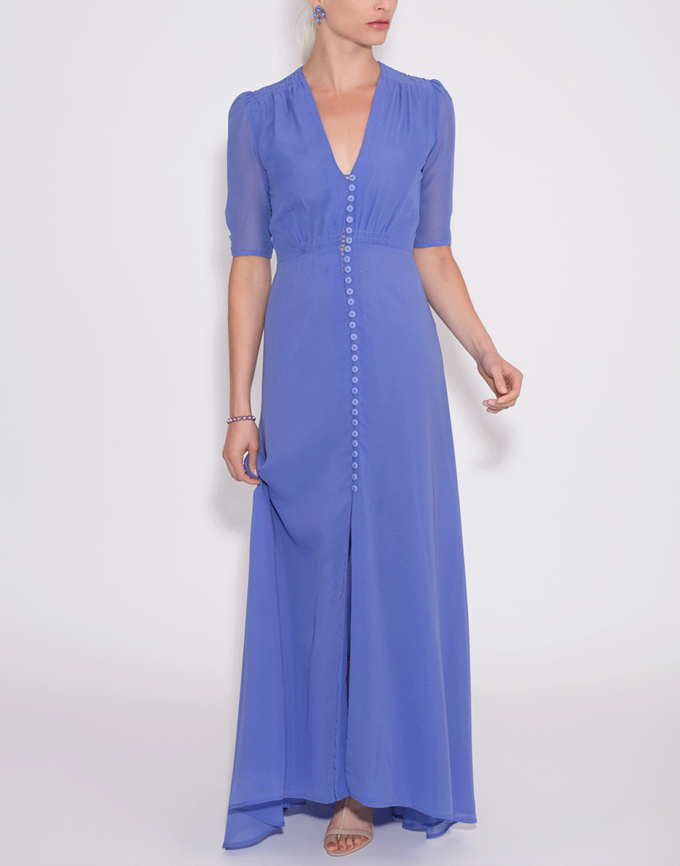 LUISA BECCARIA-Double Lined Slit Maxi Dress-