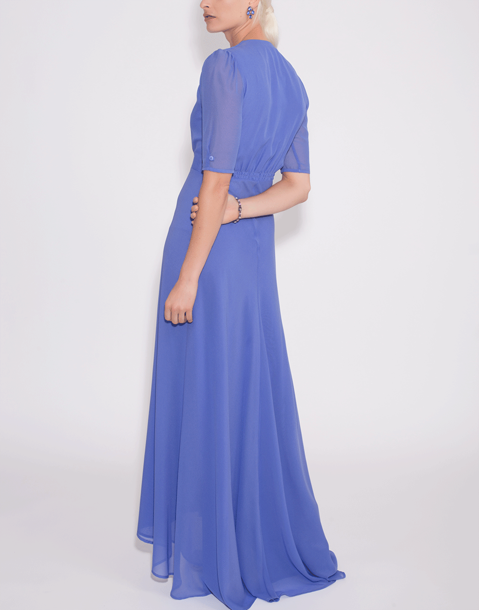 LUISA BECCARIA-Double Lined Slit Maxi Dress-