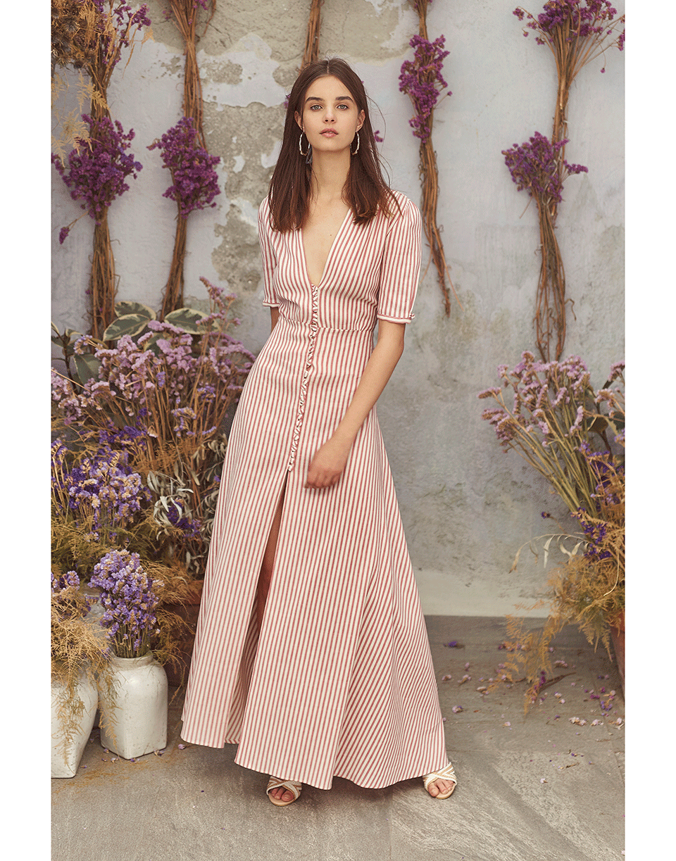 LUISA BECCARIA-Front Slit Maxi Dress-