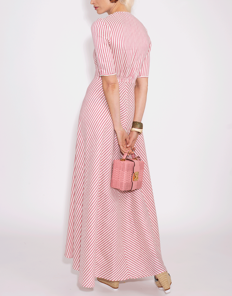 LUISA BECCARIA-Striped Button Down Dress-