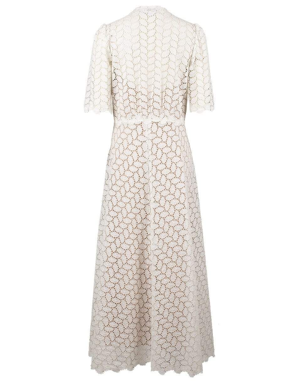 LUISA BECCARIA-Eyelet Cotton Bottoncini Dress-