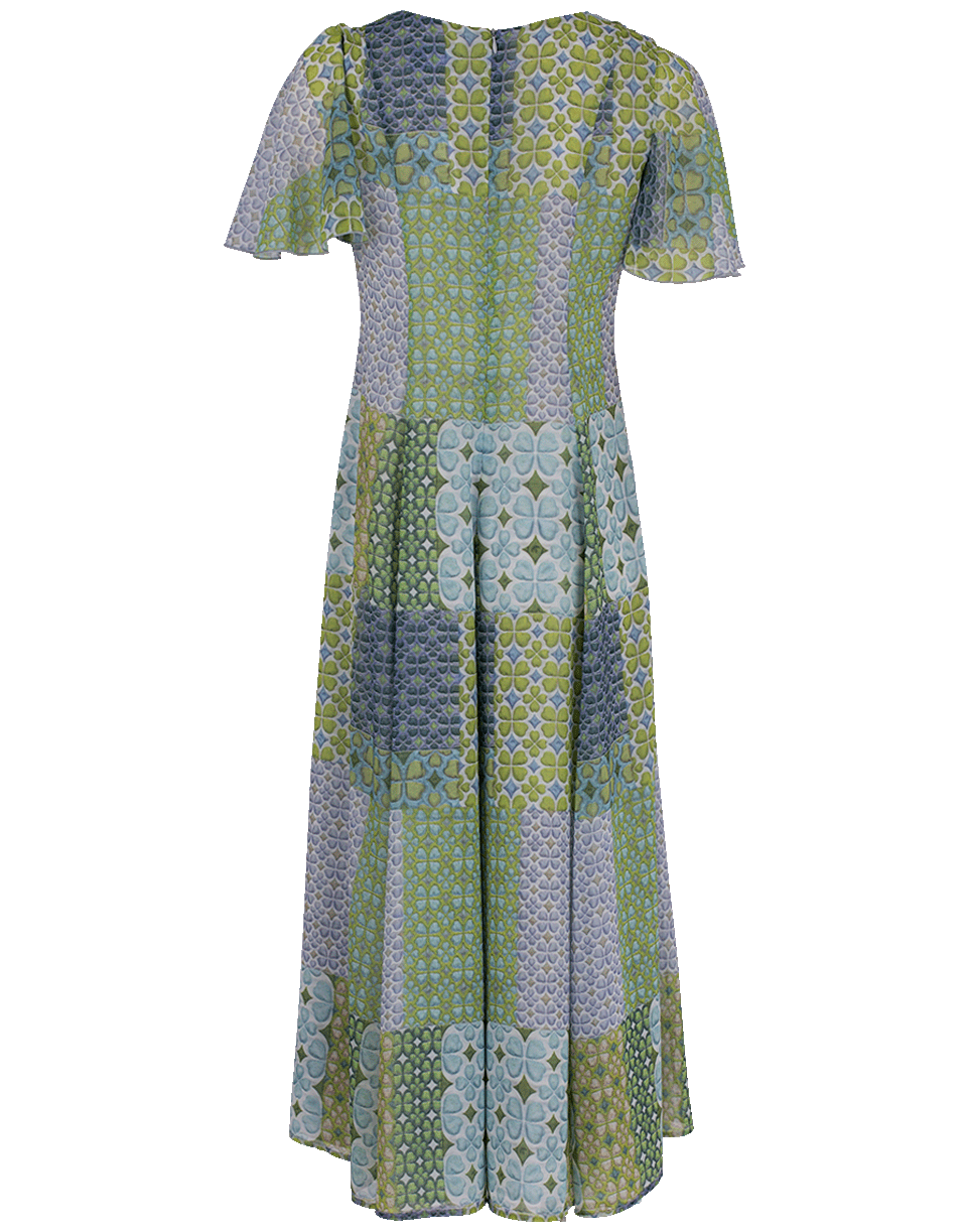 LUISA BECCARIA-Flutter Sleeve Patchwork Jumpsuit-