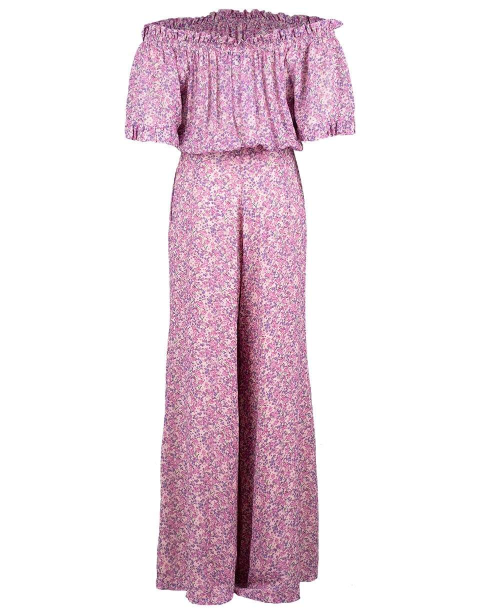 LUISA BECCARIA-Printed Floral Georgette Jumpsuit-
