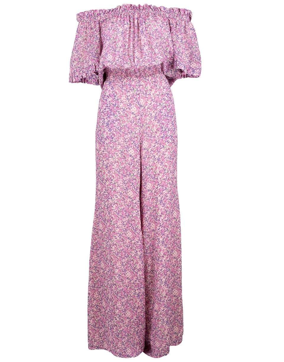 LUISA BECCARIA-Printed Floral Georgette Jumpsuit-