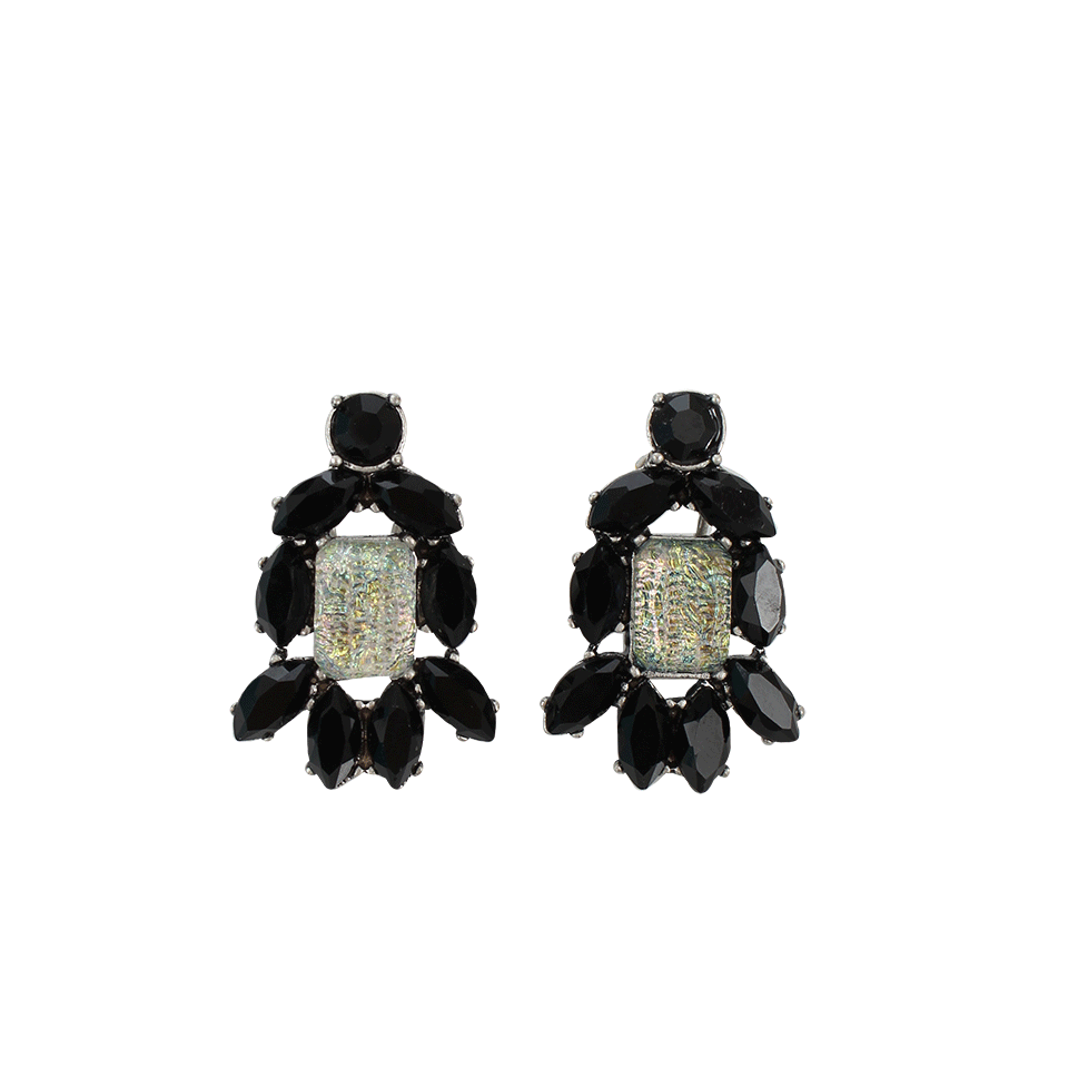 LULU FROST-Glass Omega Closure Earring-BLK/SLVR