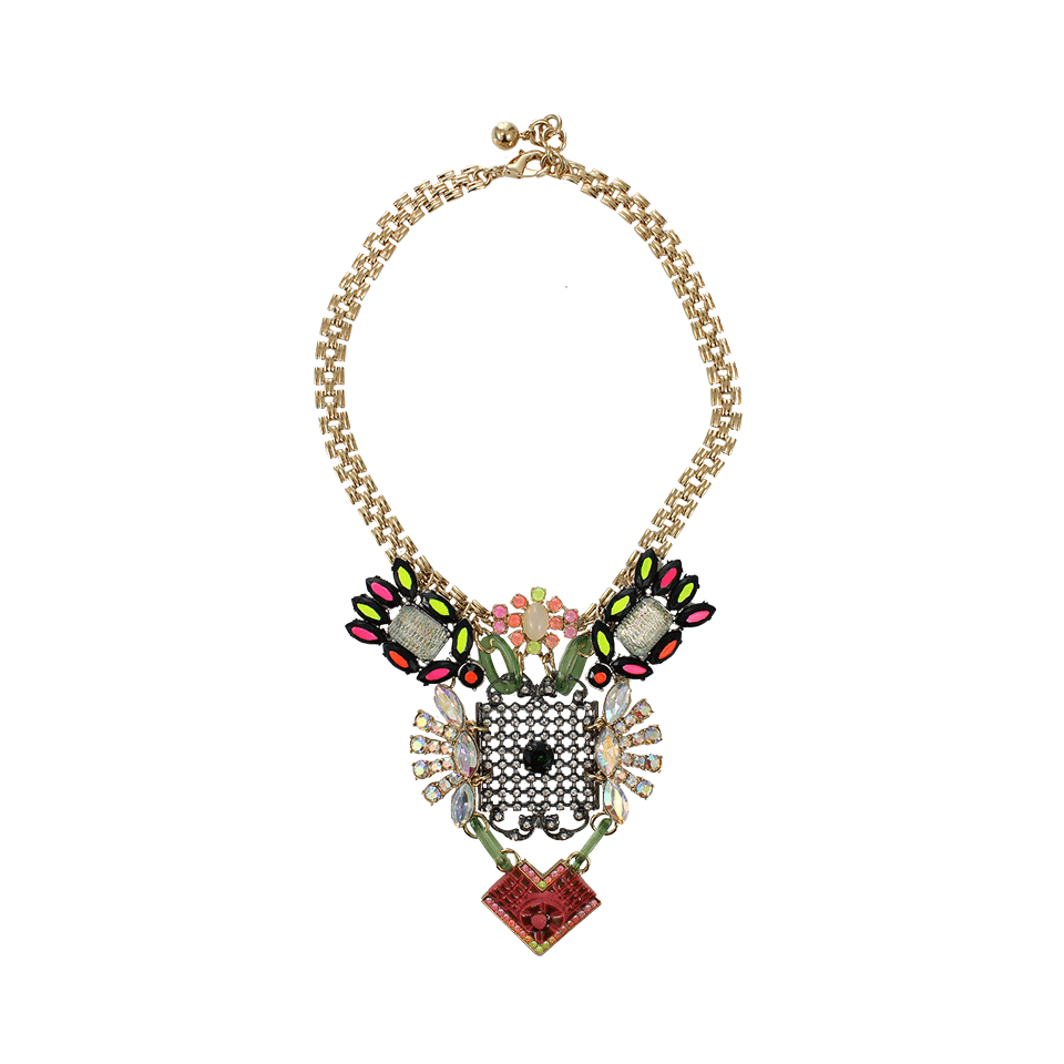 LULU FROST-Brass Painted Glass Necklace-MULTI