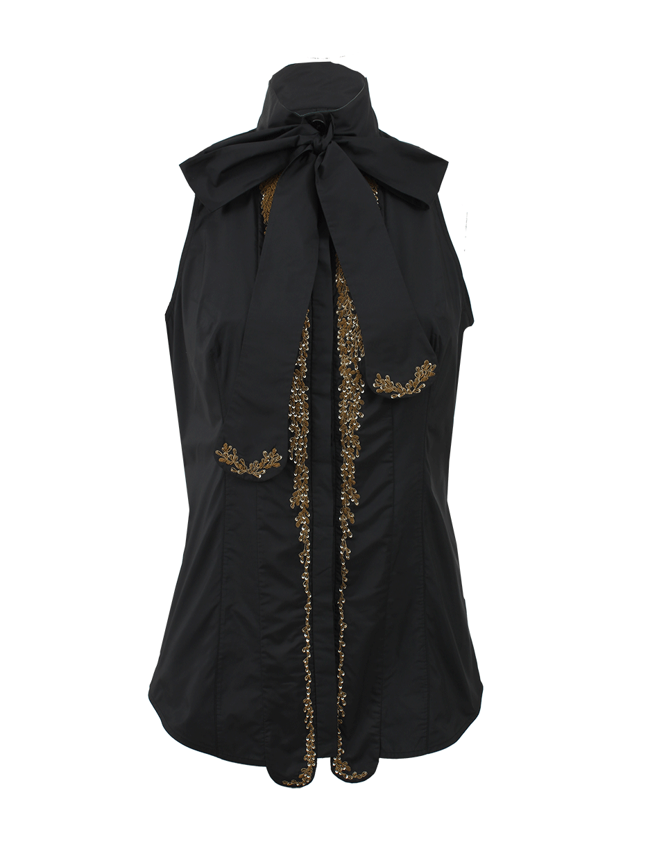 L'WREN SCOTT-Tie Neck Embroidered Blouse-