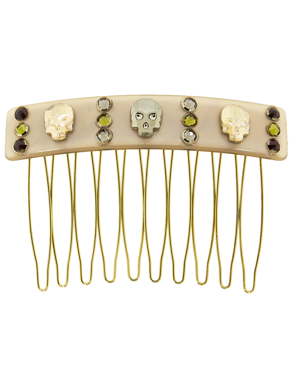 M. C. DAVIDIAN-Small Skull Hair Comb-BEIGE