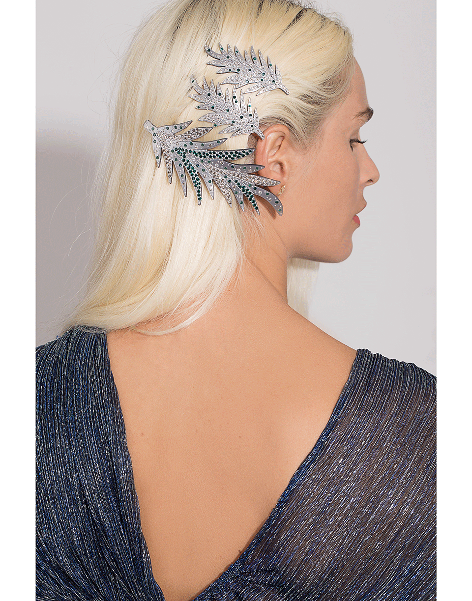 M. C. DAVIDIAN-Small Feather Hairclip-GREY
