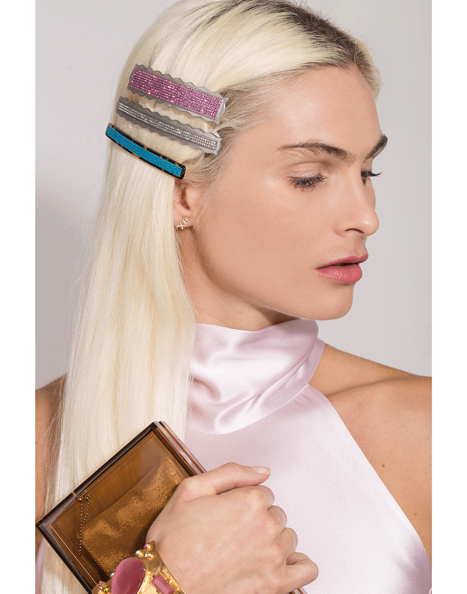 M. C. DAVIDIAN-Long Barrette with Stingray Detail-TORT/TRQ