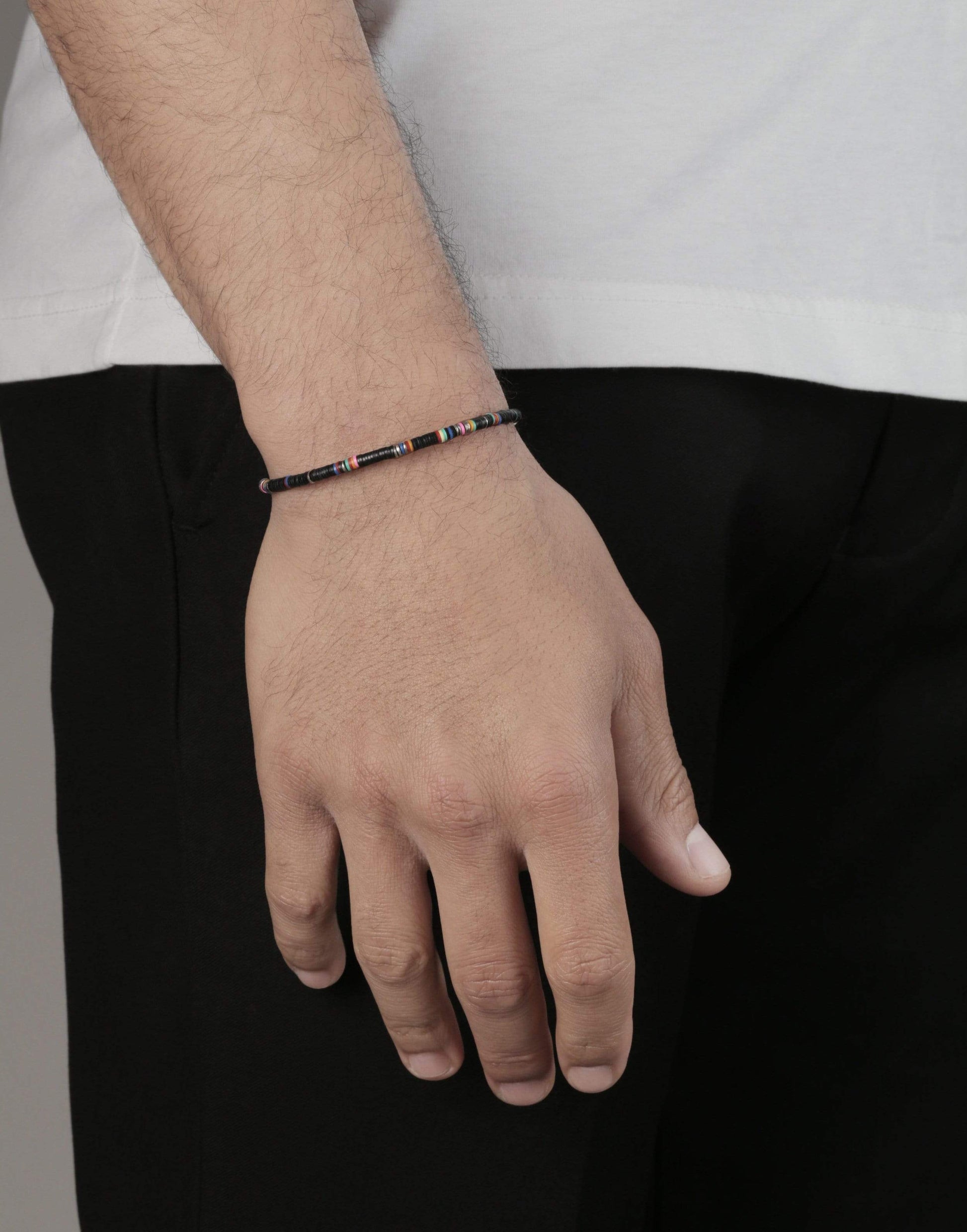 M. COHEN-Black Ghanian Bracelet-SILVER