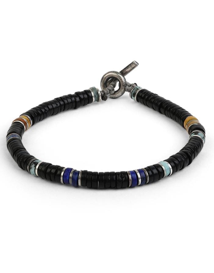 M. COHEN-Frosted Onyx Mix Gemstone Bracelet-
