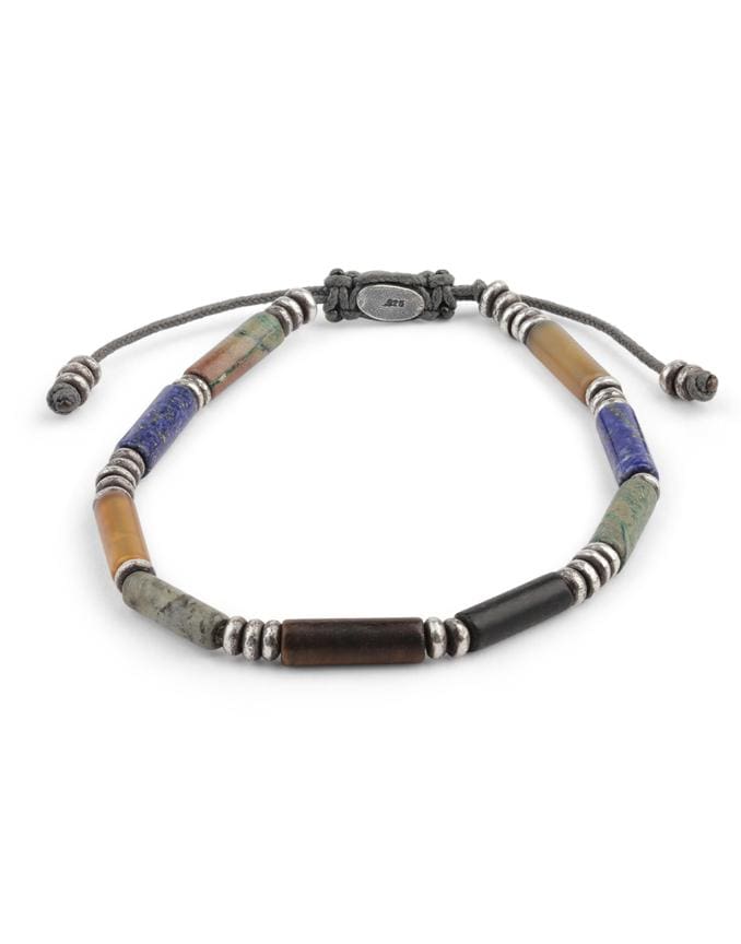 M. COHEN-Mix Gemstone Tube Bead Bracelet-SILVER
