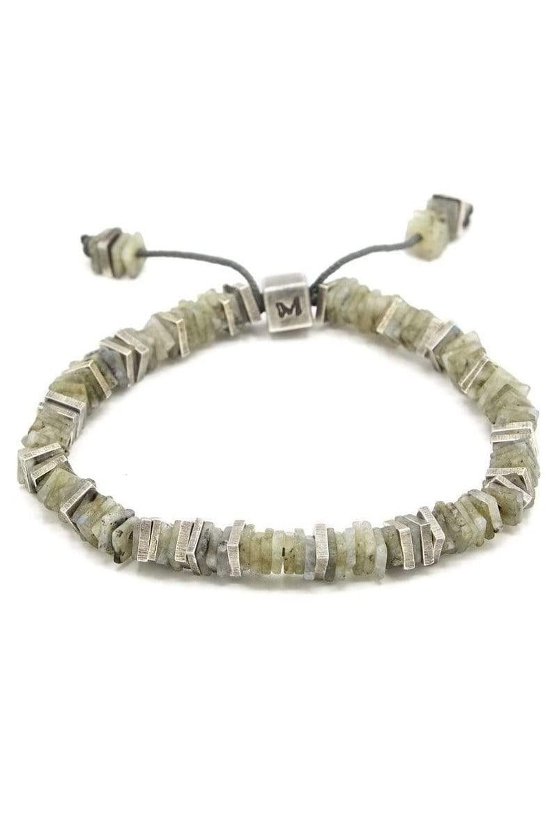 M. COHEN-Labradorite Razze Square Disc Bracelet-SILVER