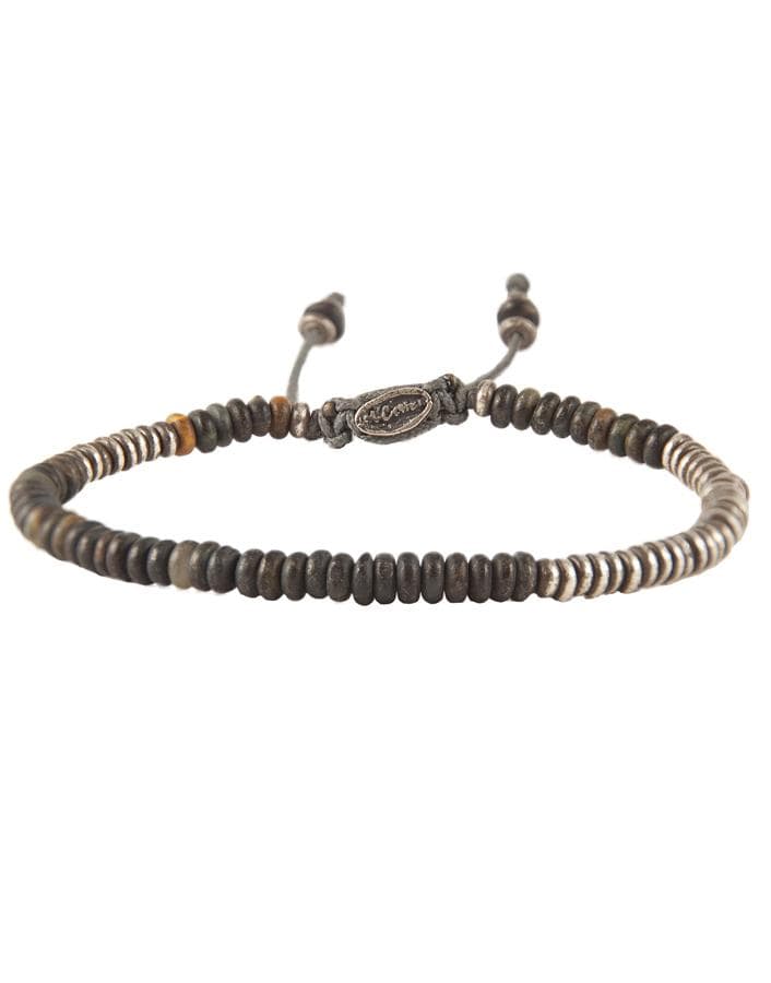 M. COHEN-Round Table Stacked Mini Blue Tiger Eye Bracelet-SILVER