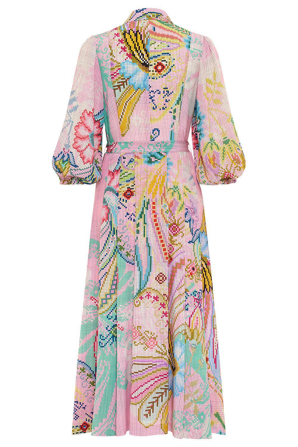 Belted Midi Dress-MULTI-34-CLOTHINGDRESSCASUAL-MAISON COMMON