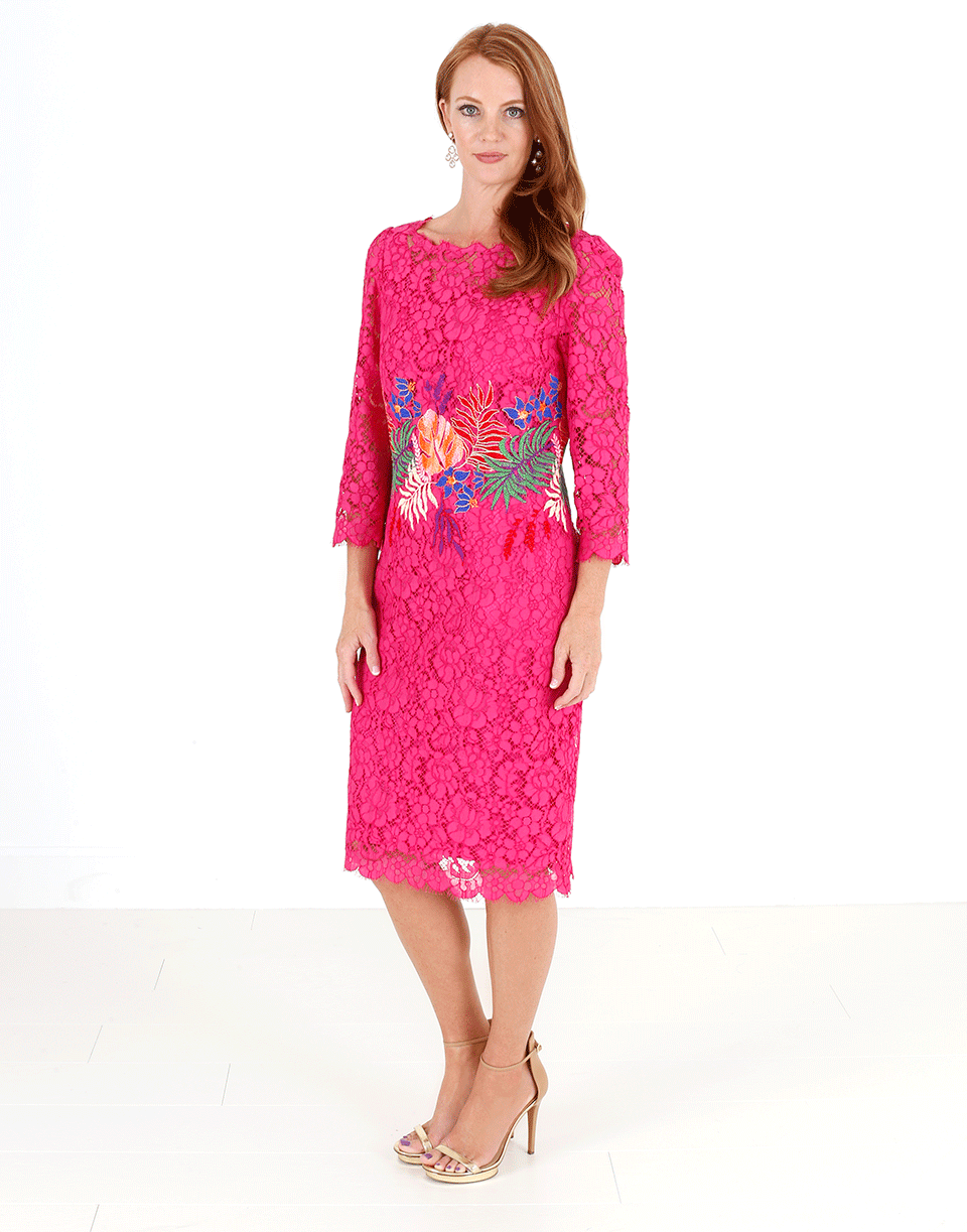 MAISON COMMON-Floral Lace Dress-
