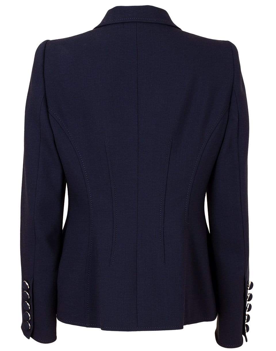 MAISON COMMON-Double Face Stretch Crepe Jacket-NAVY