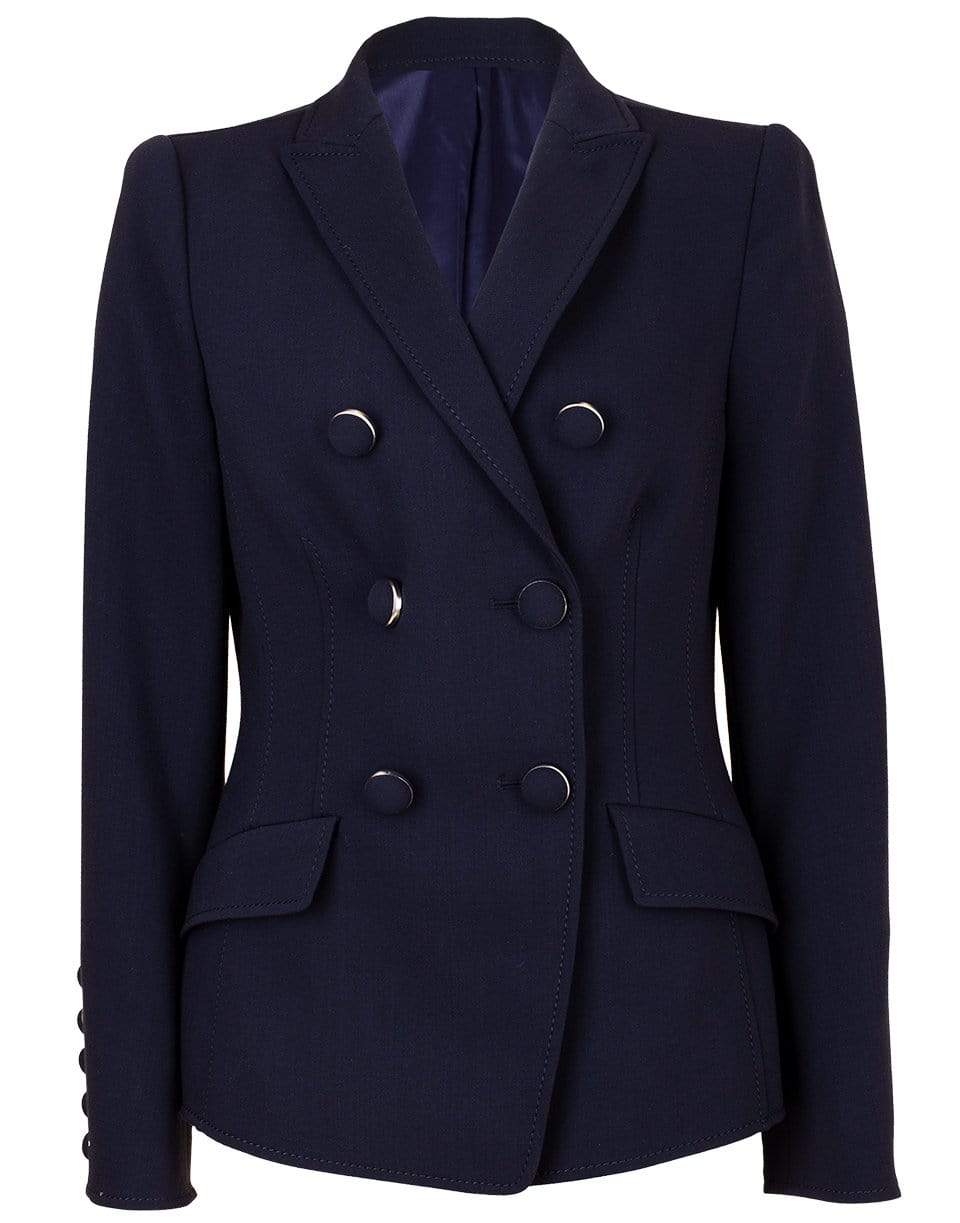 MAISON COMMON-Double Face Stretch Crepe Jacket-NAVY