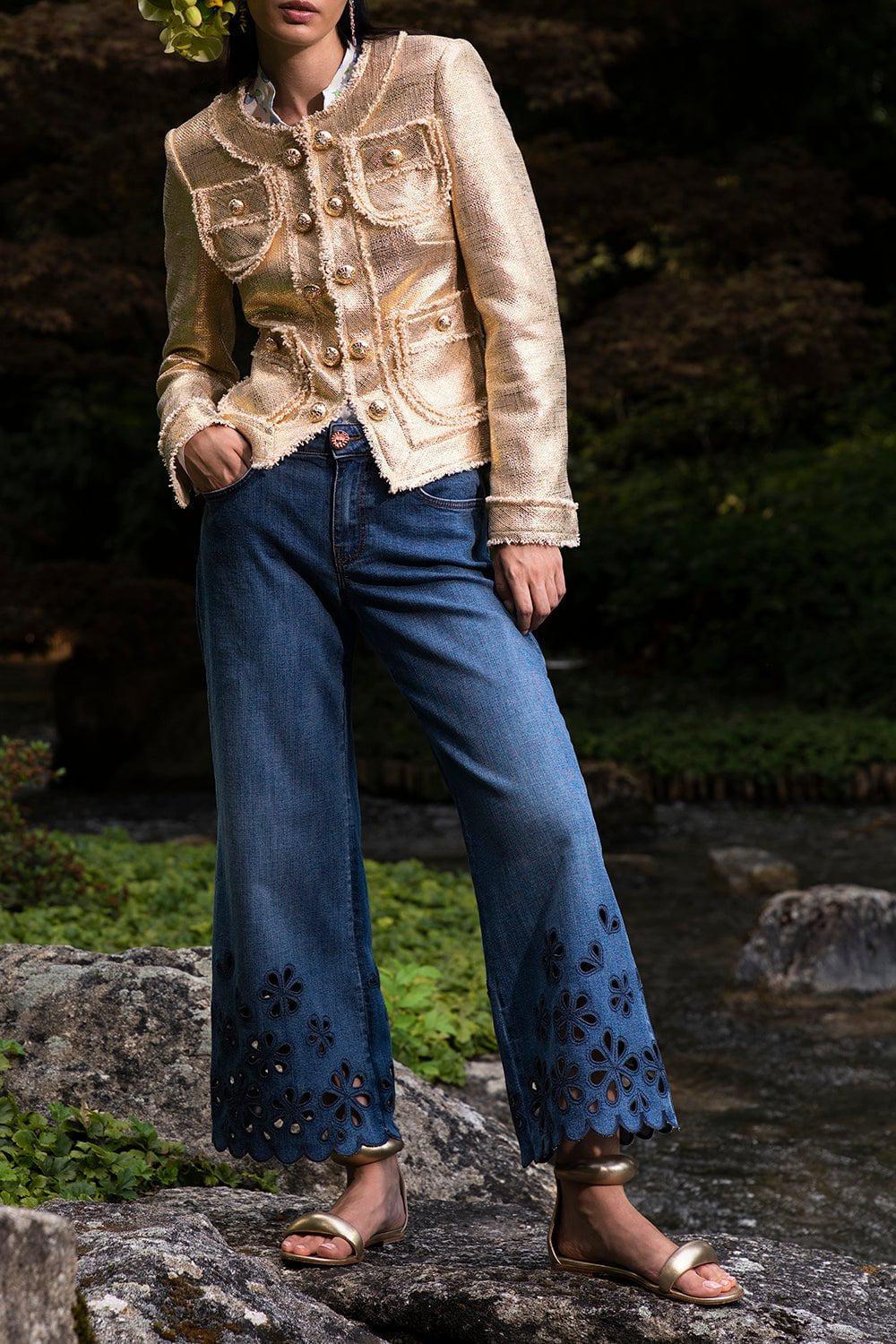 MAISON COMMON-Gold Lacquered Four Pocket Jacket-