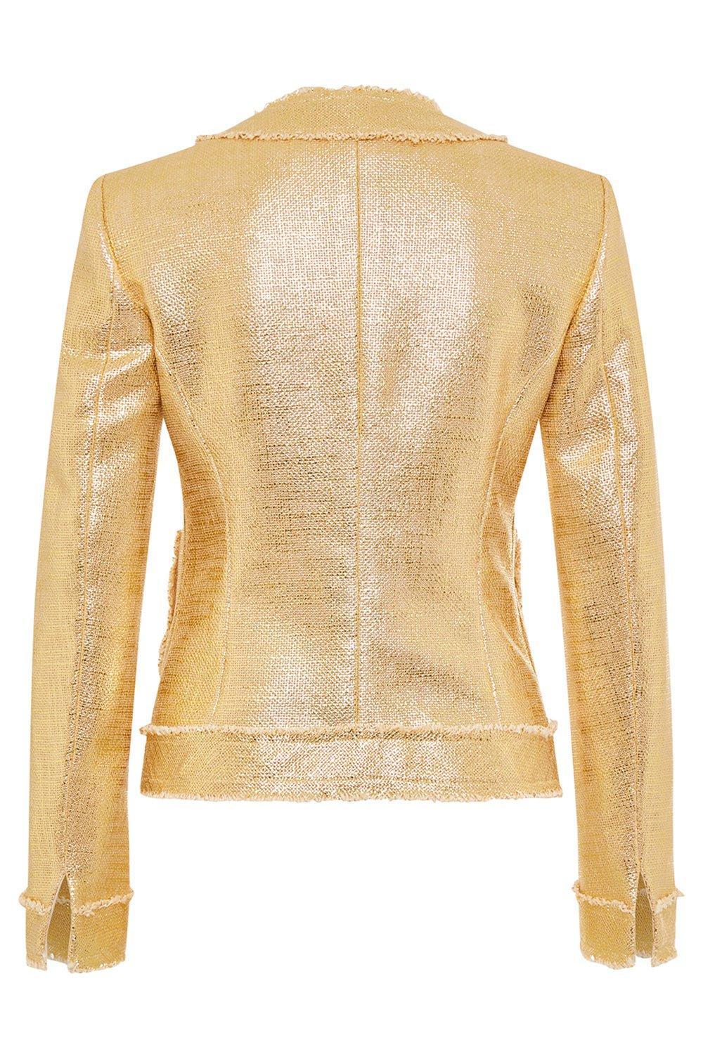  MAISON COMMON-Gold Lacquered Four Pocket Jacket- 