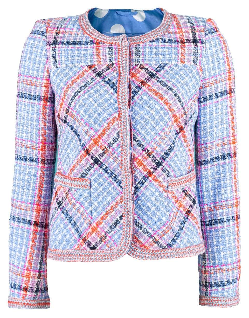 MAISON COMMON-Plaid Snap Front Jacket-