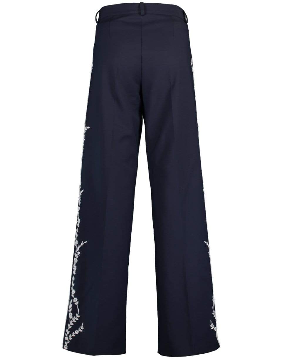 MAISON COMMON-Embroidered Linen Pant-