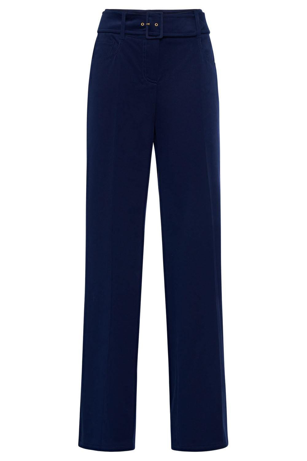 Belted Pant-BLUE-32-CLOTHINGPANTWIDE LEG-MAISON COMMON