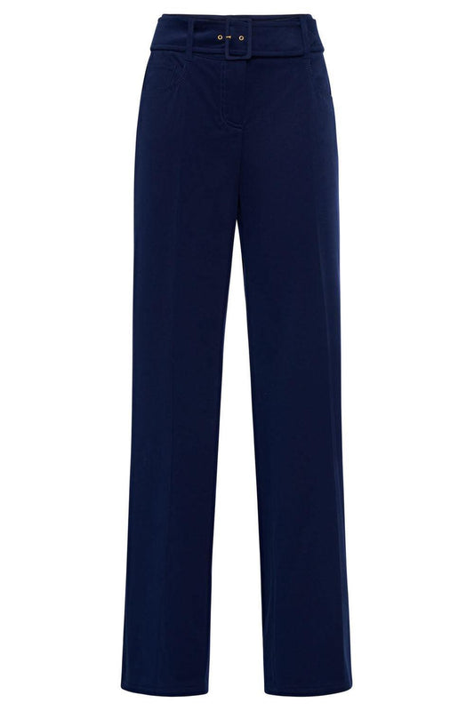 Belted Pant-BLUE-32-CLOTHINGPANTWIDE LEG-MAISON COMMON