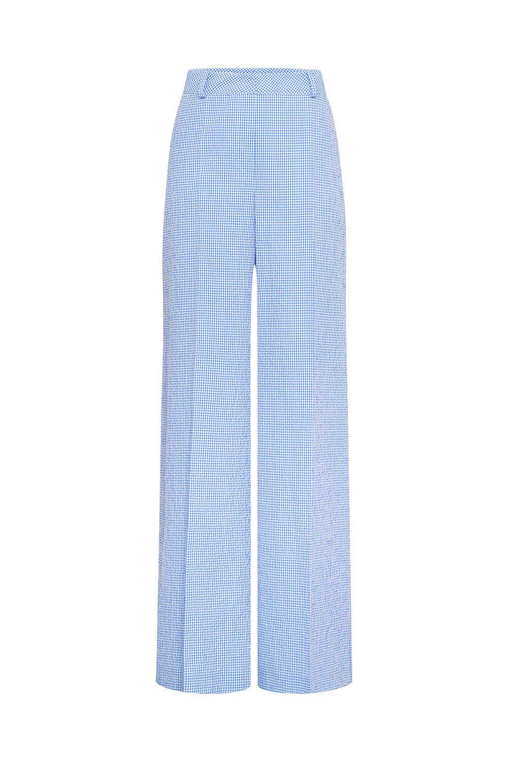Tab Front Pant-GINGHAM-34-CLOTHINGPANTWIDE LEG-MAISON COMMON