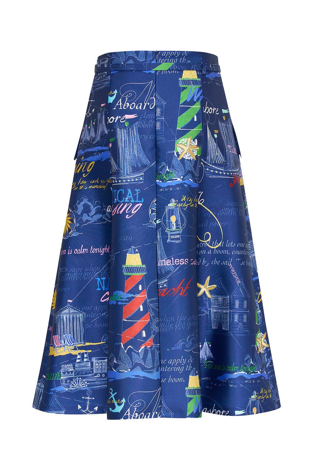 Belted Midi Skirt-NAUTICAL-36-CLOTHINGSKIRTMIDI-MAISON COMMON