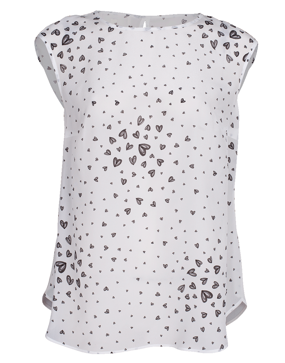 MAISON COMMON-Heart Print Blouse-IVRY/BLK