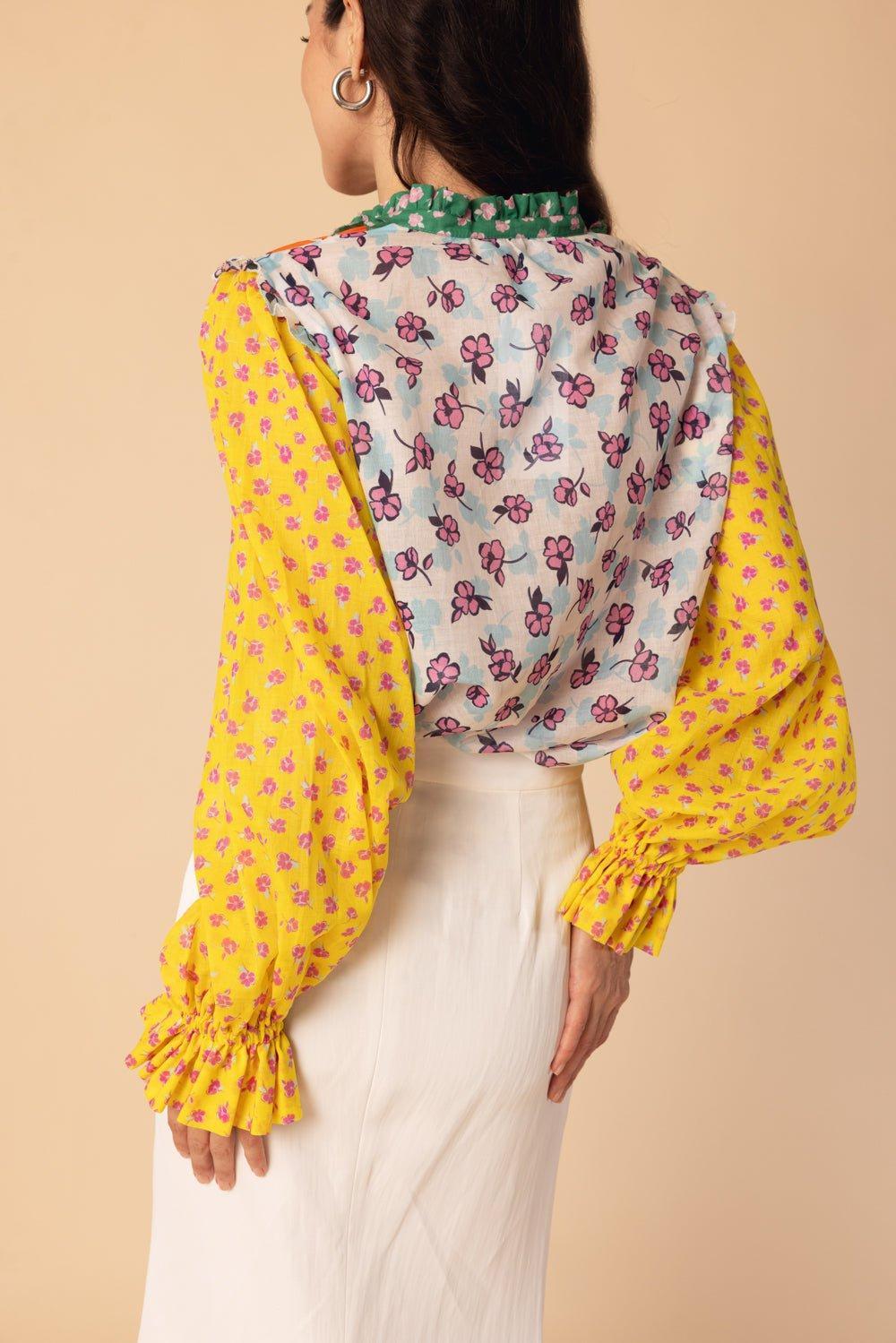 MAISON COMMON-Patchwork Blouse-MULTI