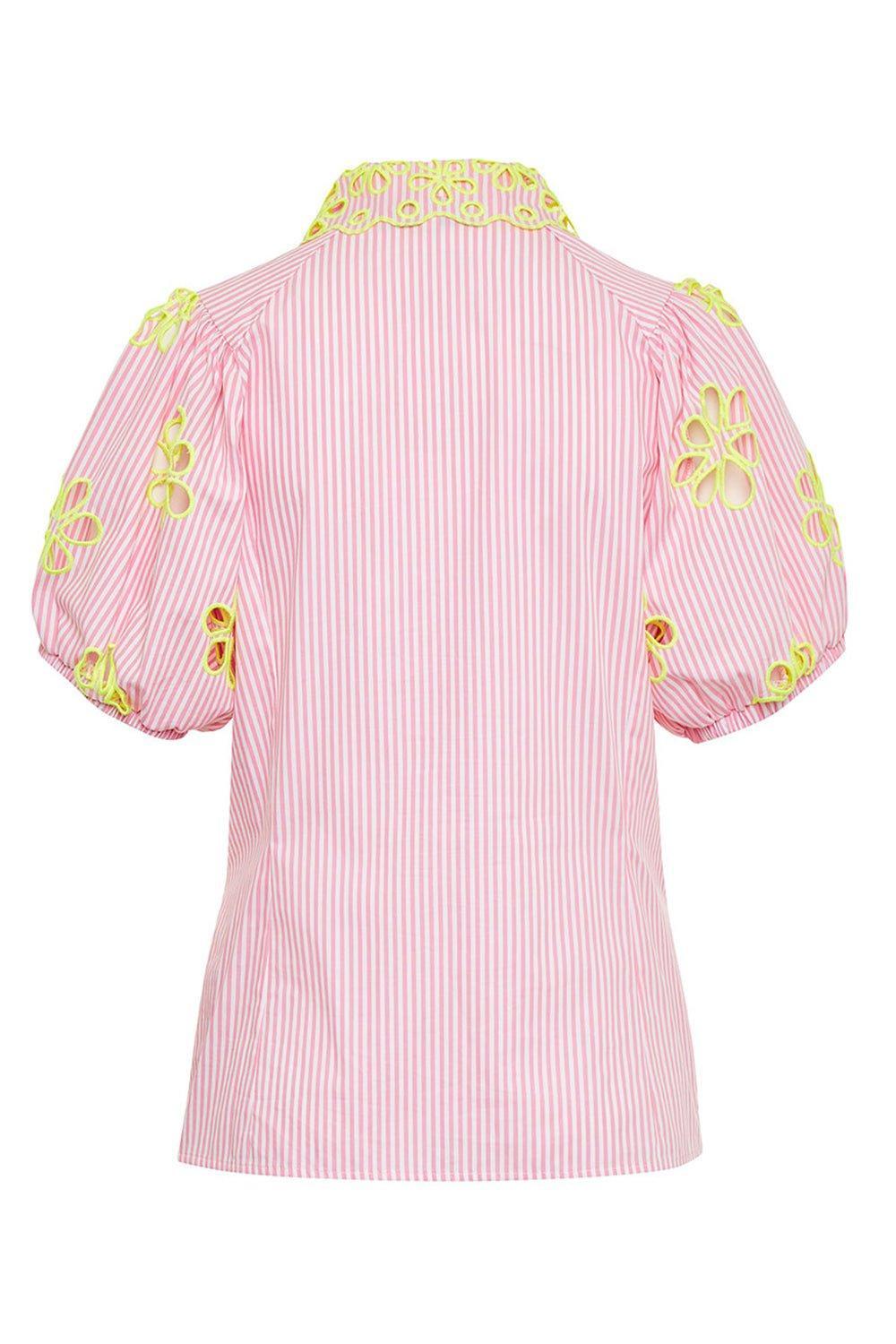 MAISON COMMON-Striped Floral Shirt-
