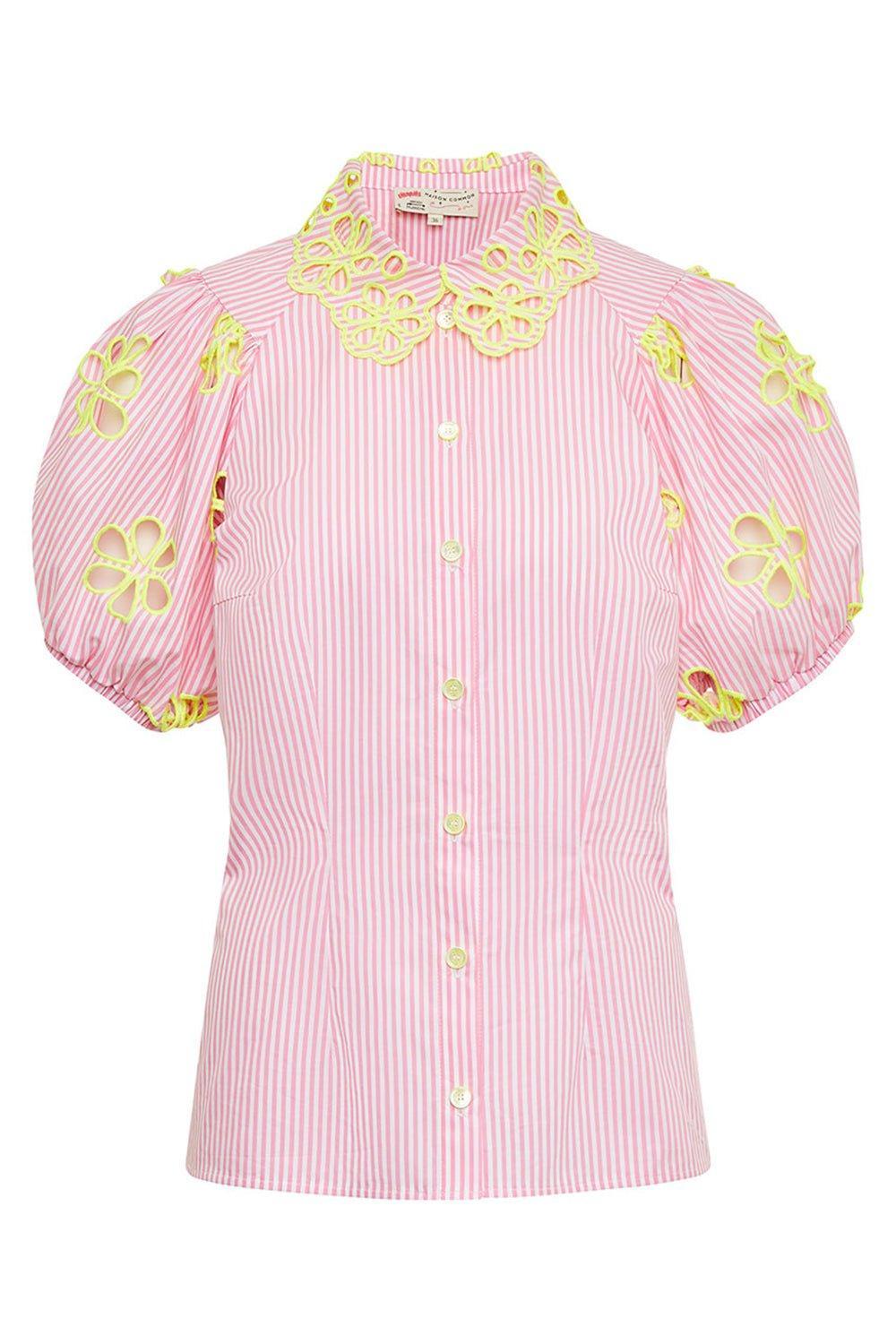 MAISON COMMON-Striped Floral Shirt-