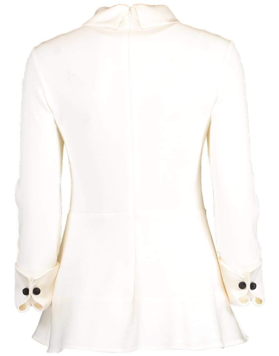 MAISON COMMON-Tunic with Velvet Neck Tie-WHITE
