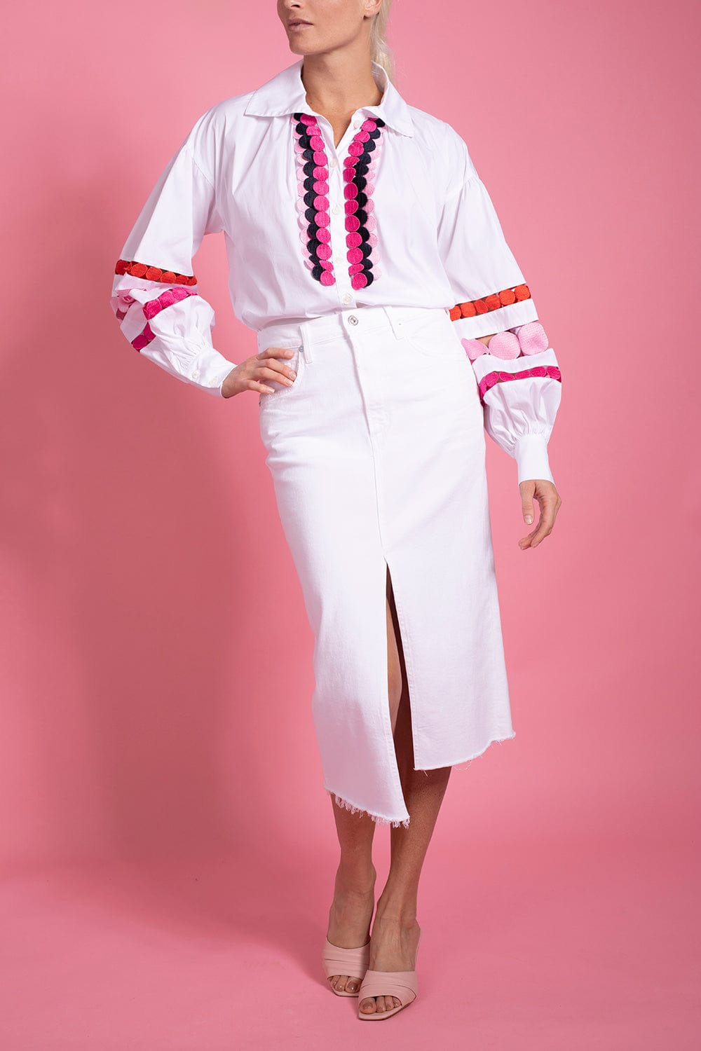 MAISON COMMON-Long Sleeve Tunic With Dot Detail-