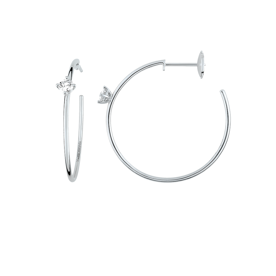 MAISON MARGIELA FINE-Entre Deux Diamond Single Hoop-WHITE GOLD