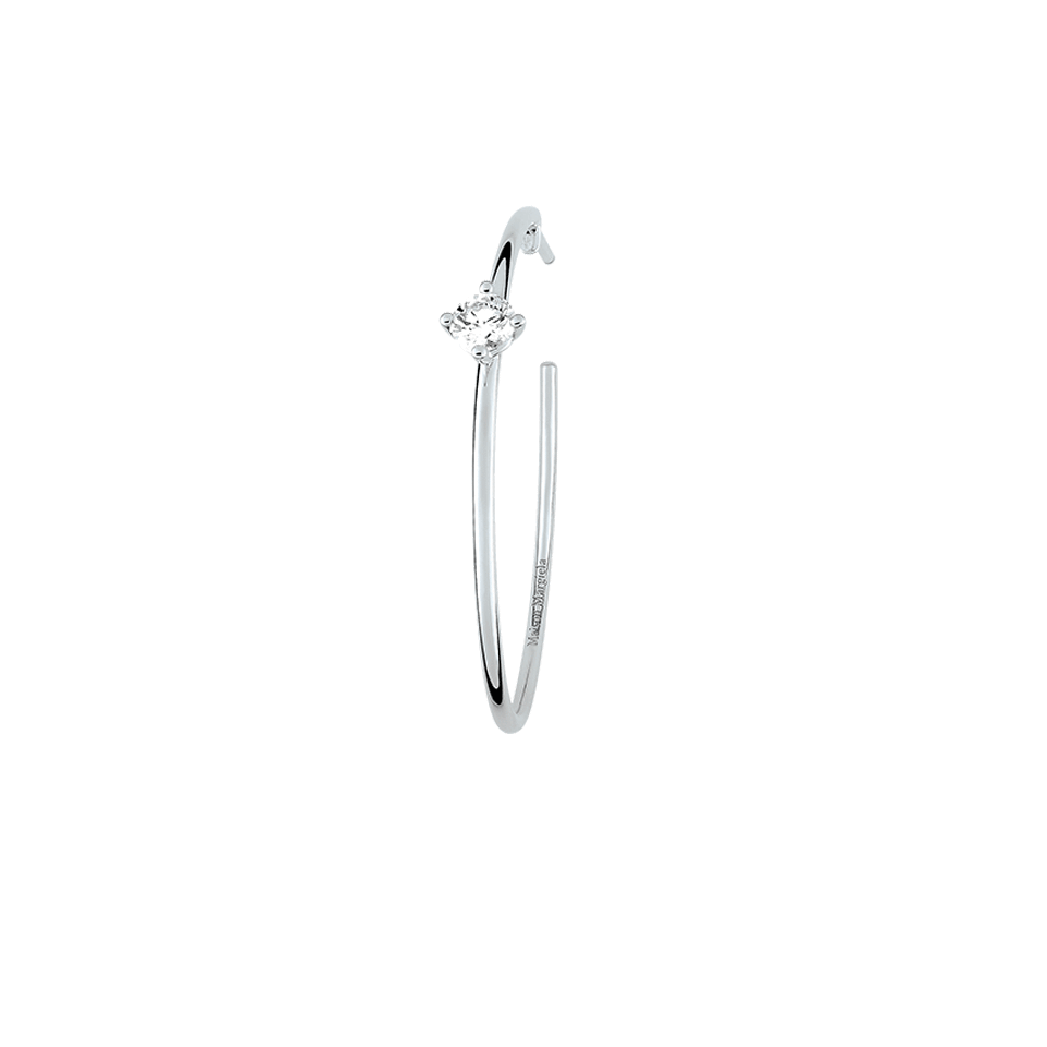 MAISON MARGIELA FINE-Entre Deux Diamond Single Hoop-WHITE GOLD