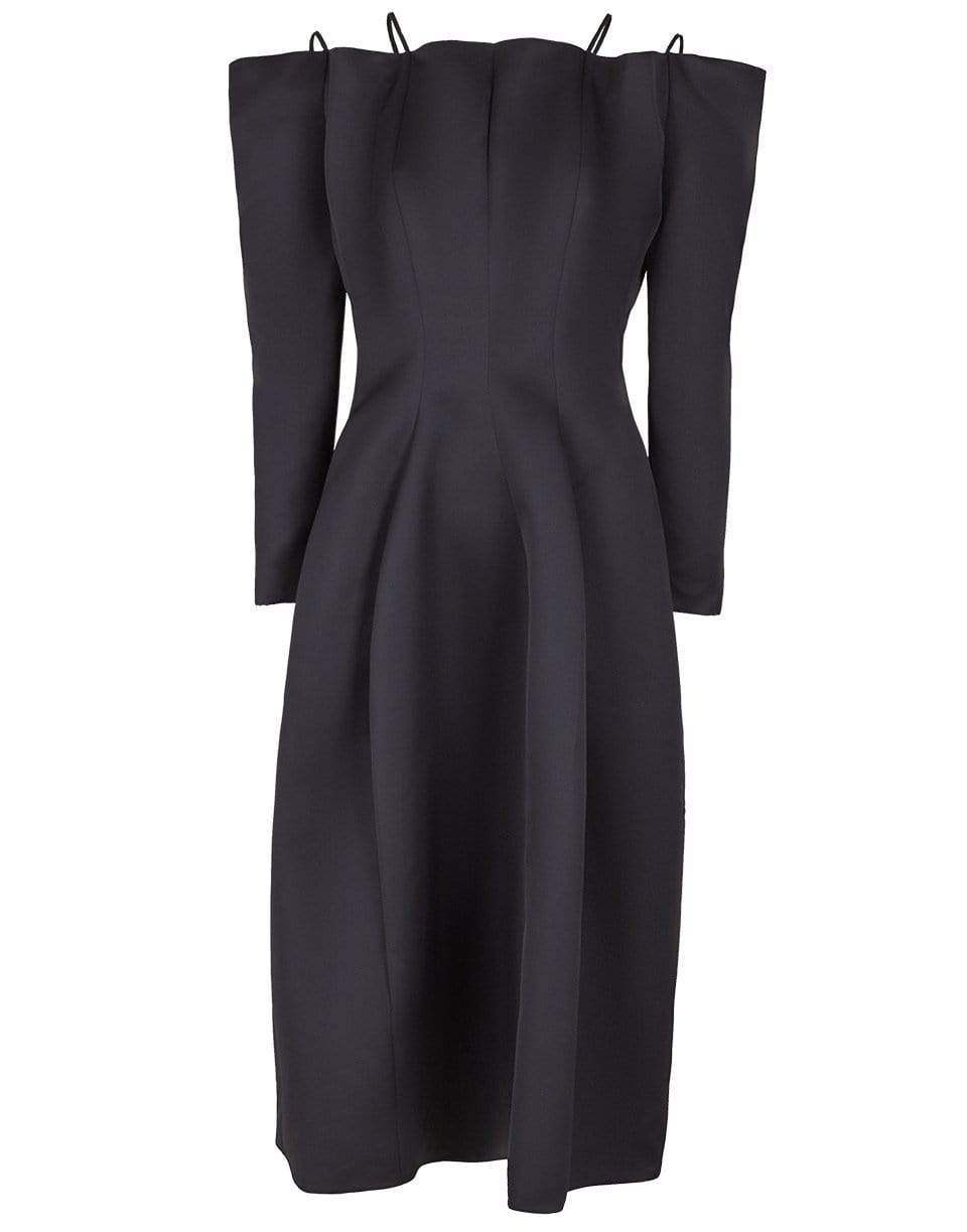 MAISON RABIH KAYROUZ-Black Off Shoulder Full Skirt Dress-BLACK