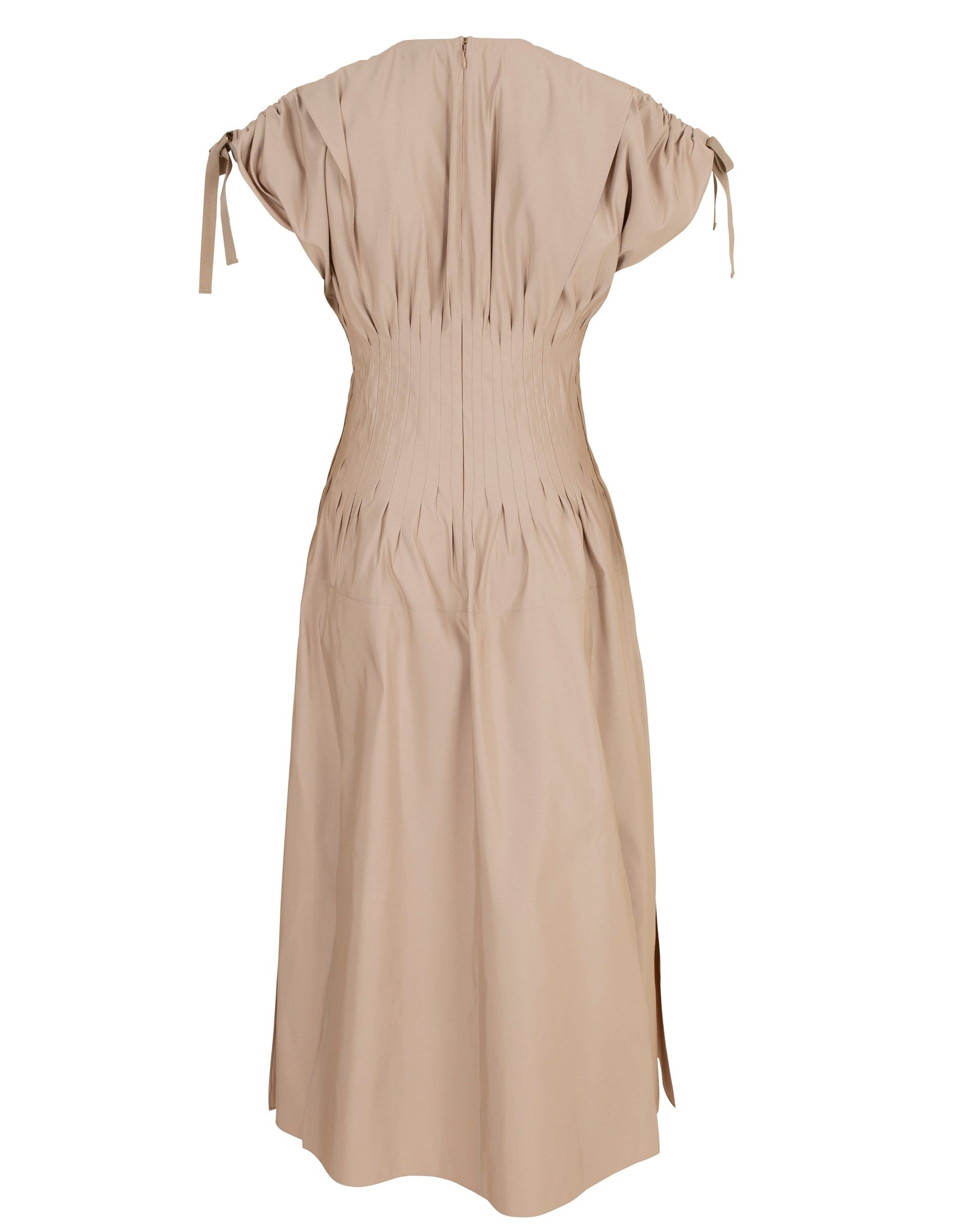 MAISON RABIH KAYROUZ-Silk Faille V-Neck Dress-