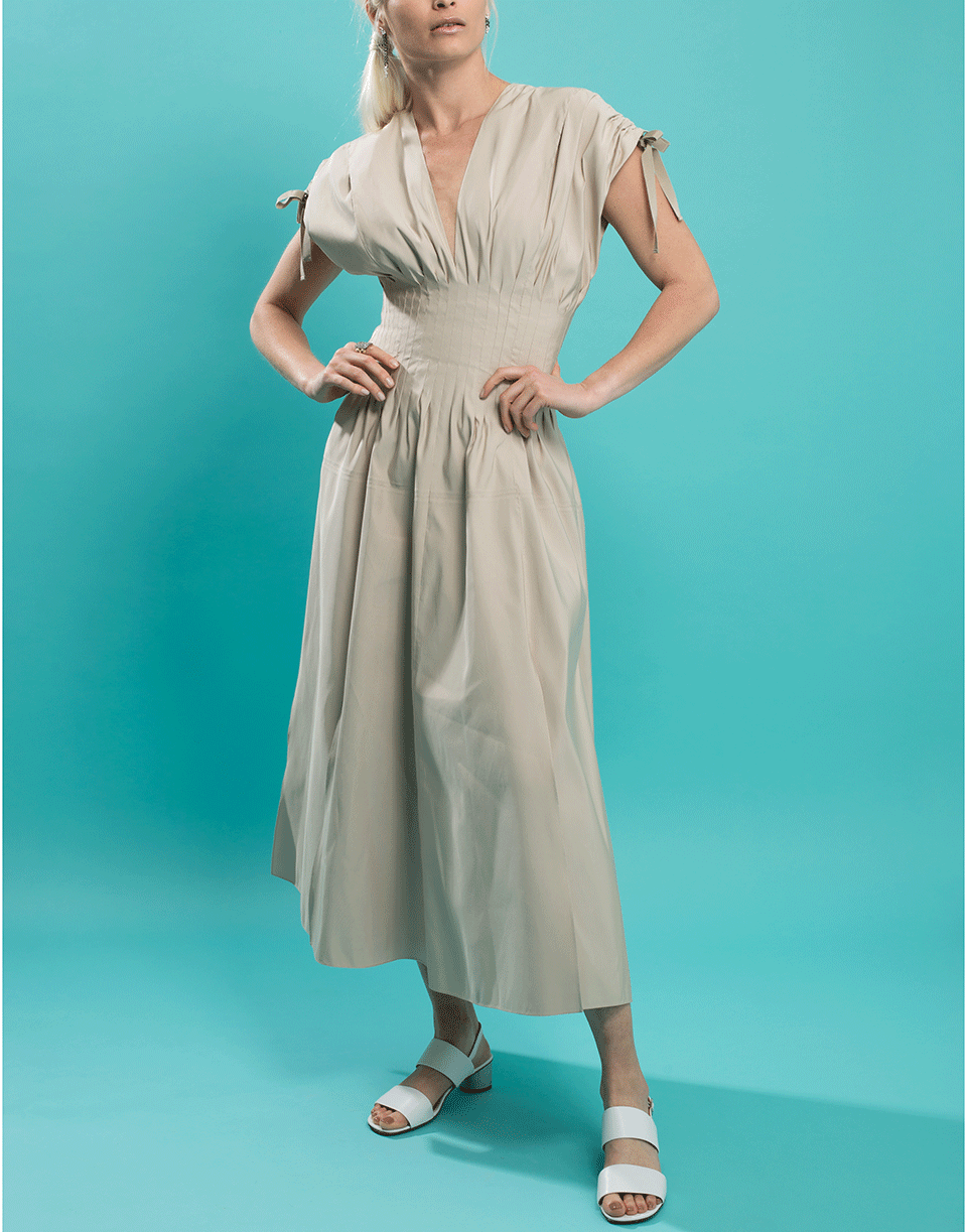 MAISON RABIH KAYROUZ-Silk Faille V-Neck Dress-